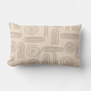 Coussin Rectangle Ligne d'arc-en-ciel abstraite moderne art brun fon