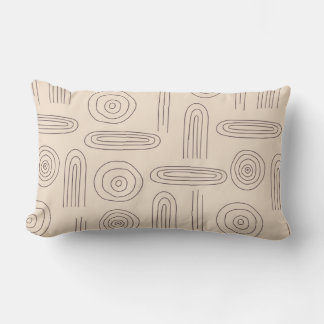 Coussin Rectangle Ligne d'arc-en-ciel abstraite moderne art brun fon
