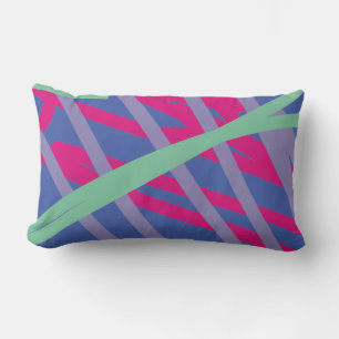 Coussin Rectangle Lignes abstraites modernes bleu rose violet art tu