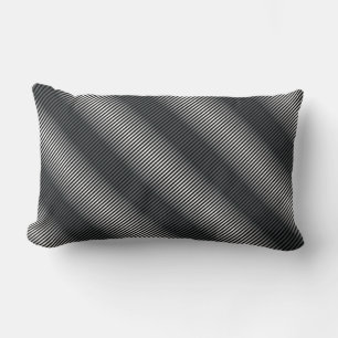 Coussin Rectangle Lignes de gris noir et blanc ultra minces
