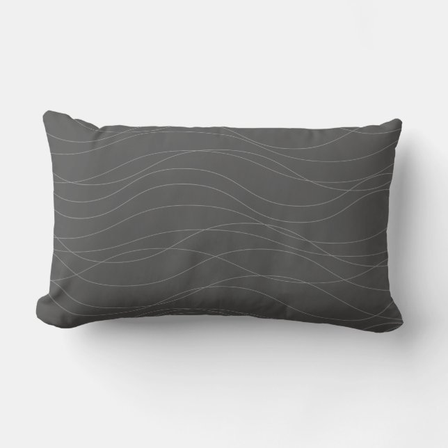 Coussin Rectangle Lignes graphiques ondulées modernes, simples, chic (Recto)