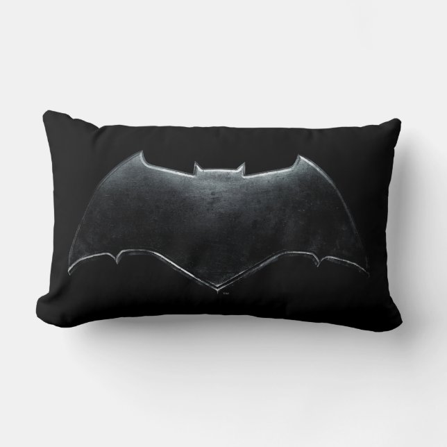 Coussin Rectangle Ligue de Justice | Symbole de batman métallique (Recto)