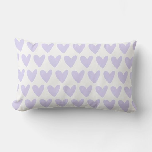 Coussin Rectangle Lilac / Lavender Hearts Motif (Recto)