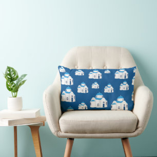 Coussin Rectangle L'île grecque Santorin Blue Dome