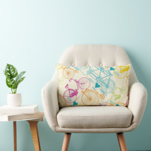 Coussin Rectangle Lime Jaune Stylisé Vintage Vélo moderne