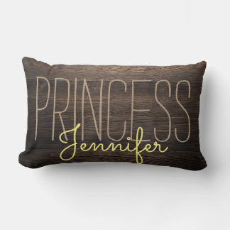 Coussin Rectangle L'IMPRIMANCE DE BOIS CHIC Rustique VOTRE NOM BEIGE
