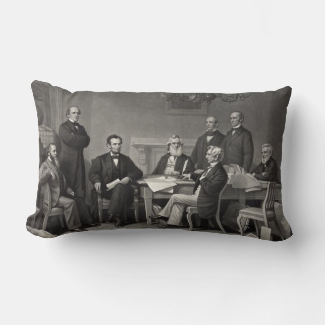 Coussin Rectangle Lincoln Lecture de la proclamation d'émancipation (Recto)