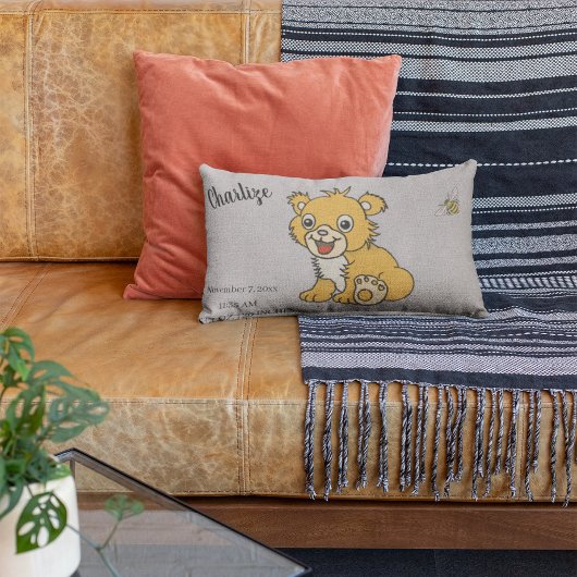 Coussin Rectangle Lion d'oreiller