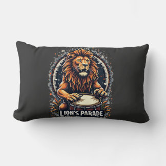 Coussin Rectangle Lion's Drum Parade drôle d'art : Majestic Lion Imp