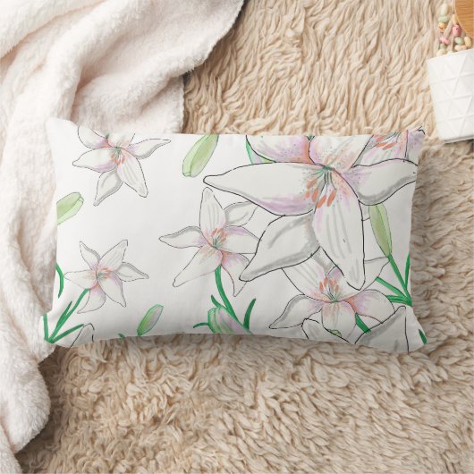 Coussin Rectangle Lis Blancs (Couverture)