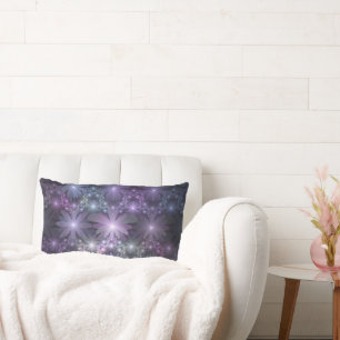 Coussin Rectangle Lit de fleurs tendance brillant art fractal abstra