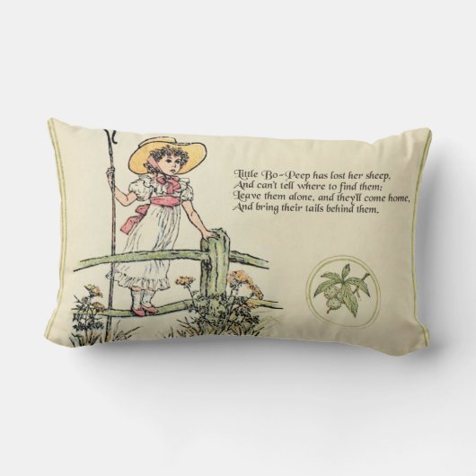 Coussin Rectangle Little Bo-Peep : Pépinière classique Kate Greenawa (Verso)