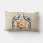 Coussin Rectangle Little Buckaroo Cowboy Ajouter le nom du garçon 2  (Verso)