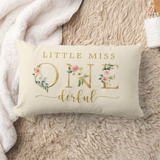Coussin Rectangle Little Miss Onederful 1er anniversaire Décoration (Couverture)