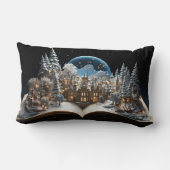 Coussin Rectangle Livre de Noël Snow-Globe Village (Verso)