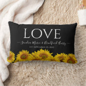 Coussin Rectangle LIVRE moderne Tournesol noir Mariage (Couverture)