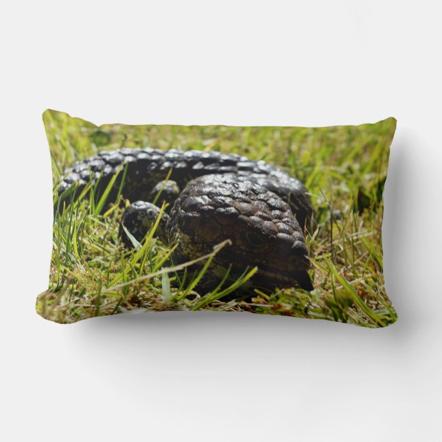 Coussin Rectangle Lizard australien, épaisse langue bleue (Recto)