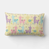 Coussin Rectangle Llamas Rose Jaune Violet Nursery Tout-Petit (Verso)