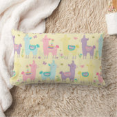 Coussin Rectangle Llamas Rose Jaune Violet Nursery Tout-Petit (Couverture)