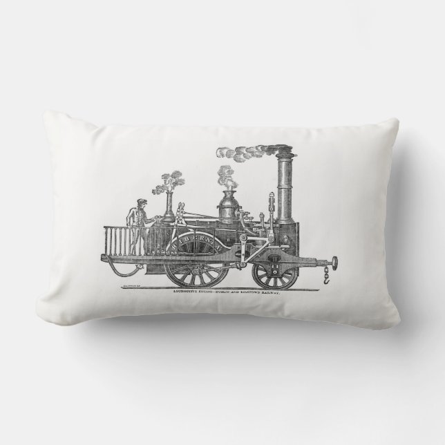Coussin Rectangle Locomotive à vapeur précoce (Recto)