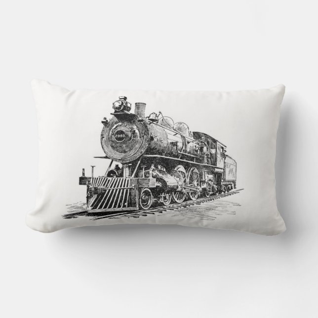 Coussin Rectangle Locomotives (Recto)