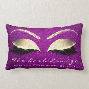 Coussin Rectangle L'oeil rose de maquillage d'or de parties