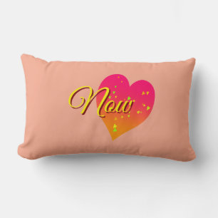 Coussin Rectangle Logo Cœur Abricot Maintenant