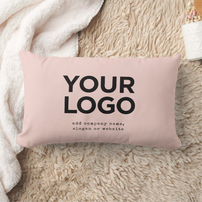 Coussin Rectangle Logo et texte personnalisés d'entreprise (Couverture)
