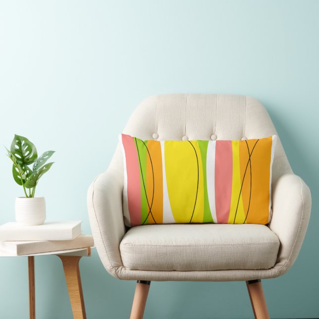Coussin Rectangle Lombaire arrière jaune de l'agrumes (Chaise)