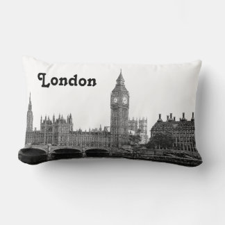 Coussin Rectangle Londres Angleterre Royaume-Uni Skyline Gravée
