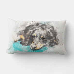Coussin Rectangle Long Haired Dachshund