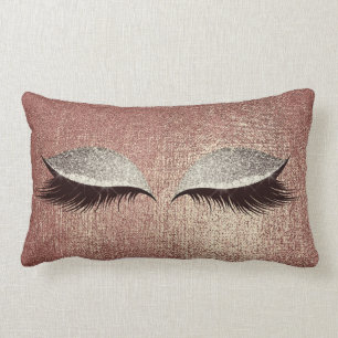 Coussin Rectangle L'or rose de parties scintillantes métalliques