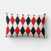 Coussin Rectangle Losange motif Harlequin rouge blanc noir (Verso)