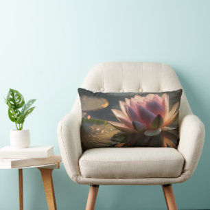 Coussin Rectangle Lotus rose dans l'oreiller léger du matin