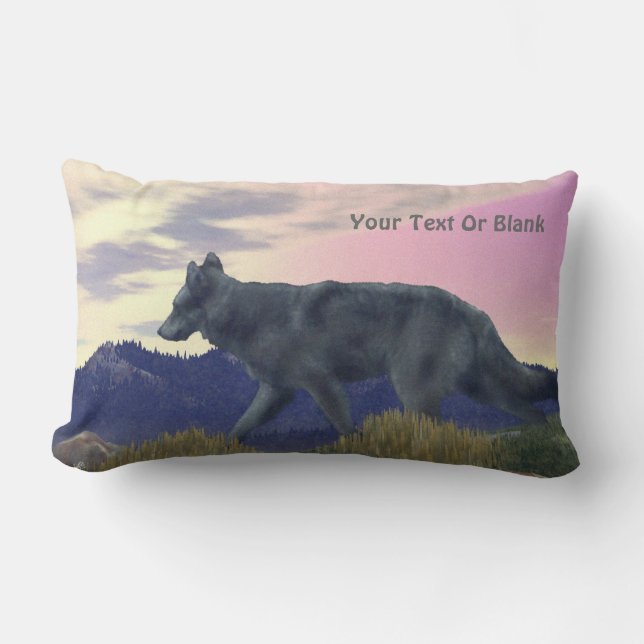 Coussin Rectangle Loup de grand pays (Recto)