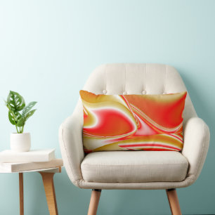 Coussin Rectangle Love and Gold Abstrait 3D Rainbowart