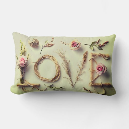Coussin Rectangle “Love Rose” (Recto)