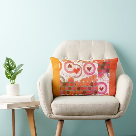 Coussin Rectangle Lovely Love Heart Motif Art Imprimer (Chaise)