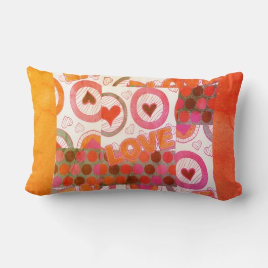 Coussin Rectangle Lovely Love Heart Motif Art Imprimer (Verso)