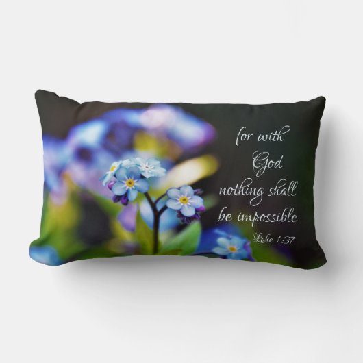 Coussin Rectangle Luc 1:37 Car avec Dieu rien ne sera impossible (Recto)