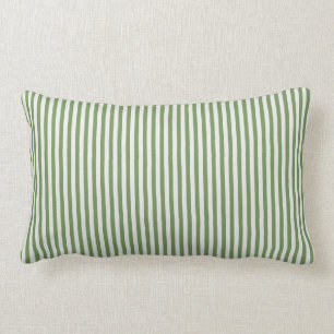 Coussin Rectangle Lumbar à bande verte et blanche lance l'oreiller