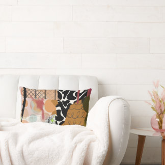 Coussin Rectangle Lumbar coussin, conception mixte abstraite