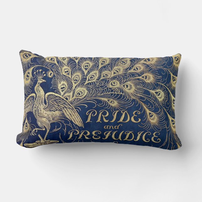 Coussin Rectangle Lumbar de paon de fierté et de préjudice de Jane (Recto)