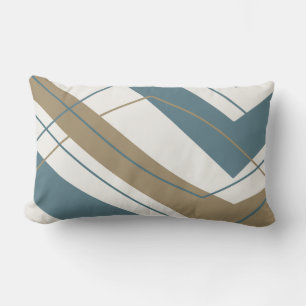 Coussin Rectangle Lumbar en or Turquoise simple