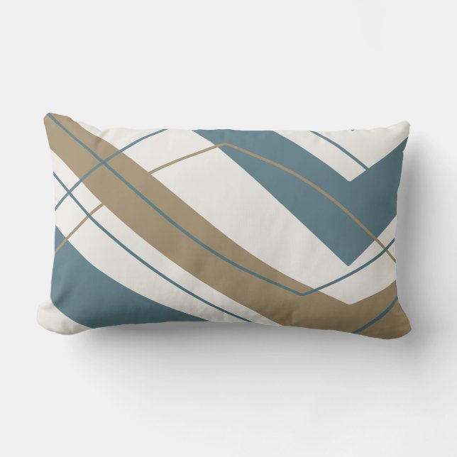 Coussin Rectangle Lumbar en or Turquoise simple (Recto)