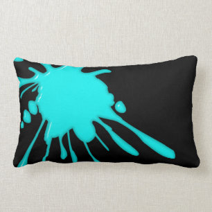 Coussin Rectangle Lumbar turquoise Pil de MoJo d'Américain de noir