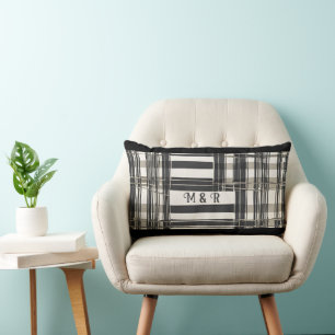 Coussin Rectangle Luminaire noir et beige moderne lancer l'oreiller