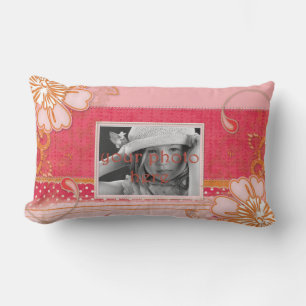 Coussin Rectangle Luminaire rose rouge floral