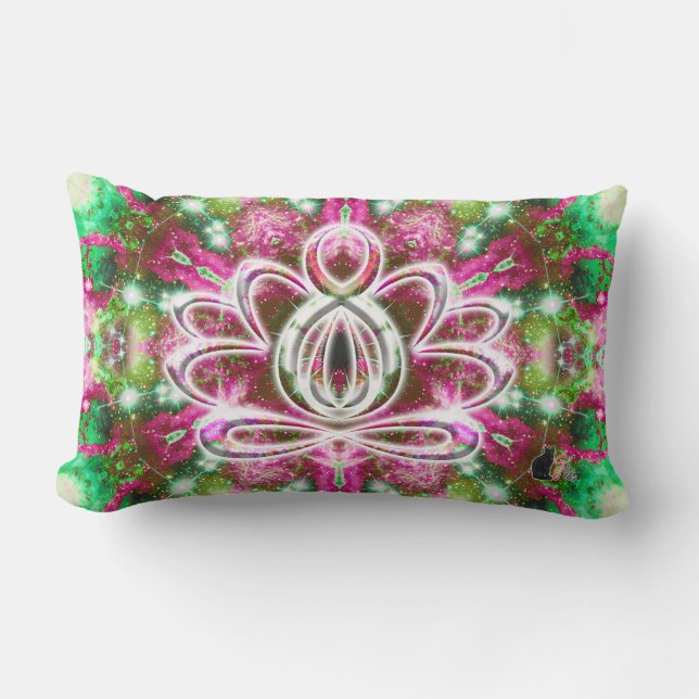 Coussin Rectangle Lumineux Zen Lotus (Recto)