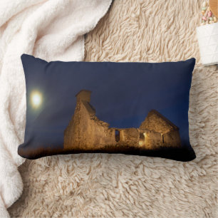 Coussin Rectangle Lune sur les ruines d'un cottage   Comté de Galway